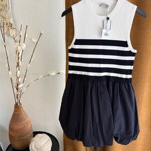 Jonathan Simkhai Black and White Striped Mini Dress
